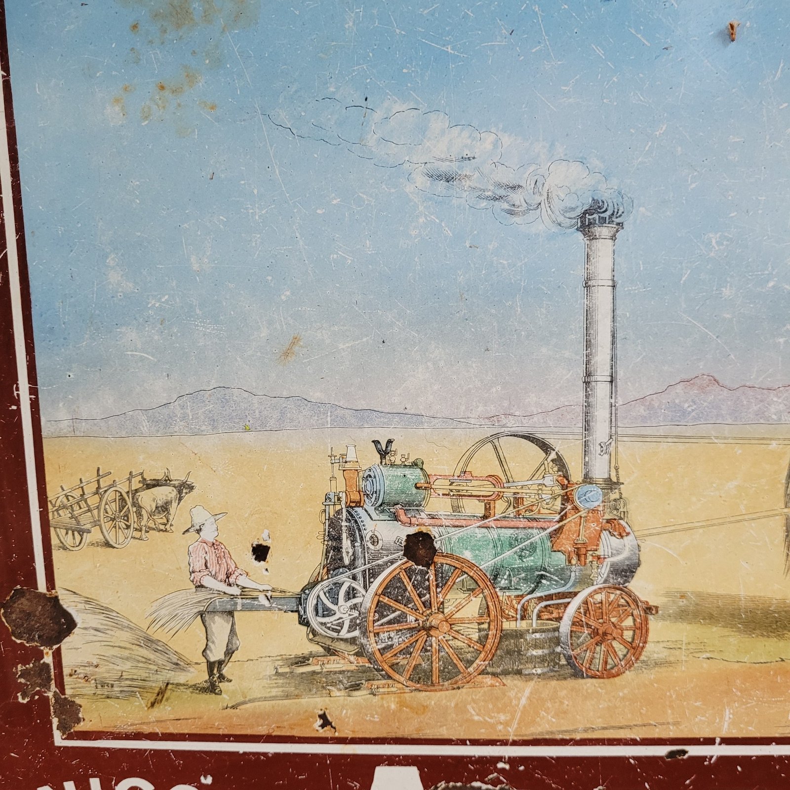Antiguo Cartel Enlozado Original RUSTON | AGAR CROSS - Detalle 3