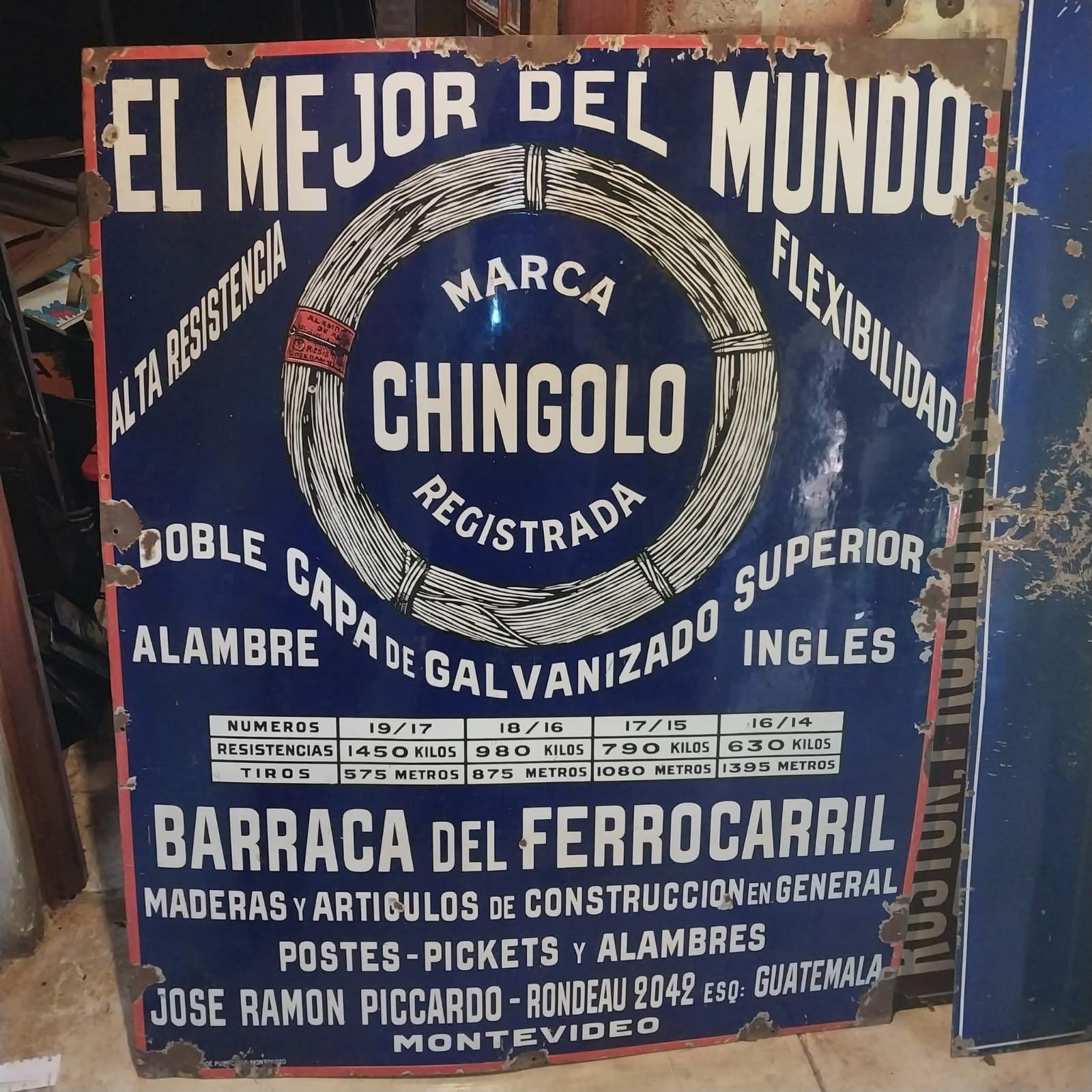 Antiguo Cartel Enlozado Original CHINGOLO FERROCARRIL